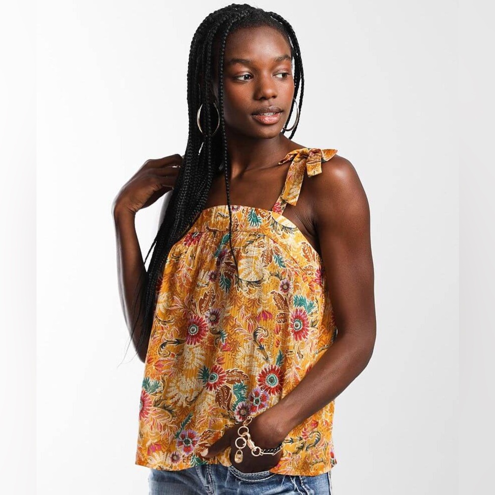 Willow & Root BUCKLE Metallic‎ Floral Tie Tank | Small